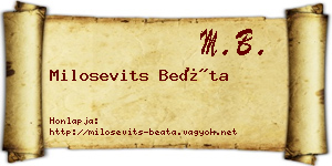 Milosevits Beáta névjegykártya